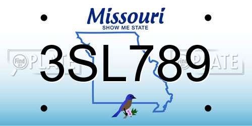 3SL789 Missouri License Plate
