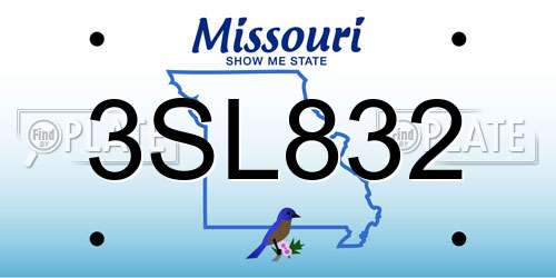 3SL832 Missouri License Plate