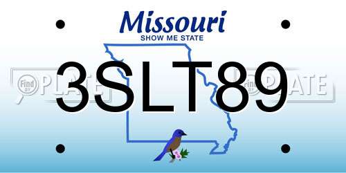 3SLT89 Missouri License Plate