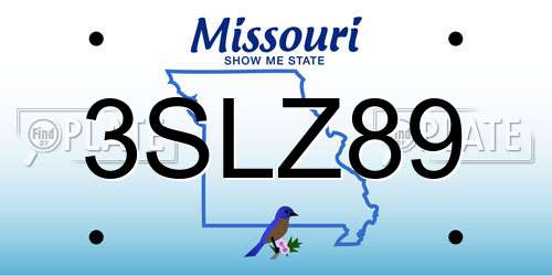 3SLZ89 Missouri License Plate