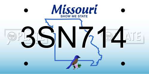 3SN714 Missouri License Plate