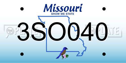 3SO040 Missouri License Plate