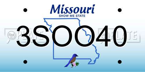 3SOO40 Missouri License Plate