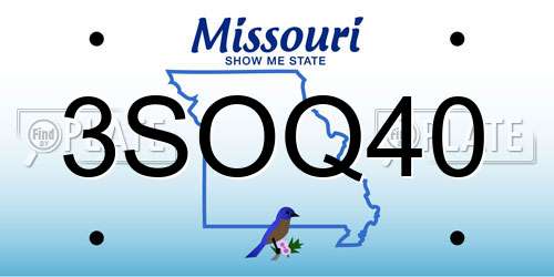 3SOQ40 Missouri License Plate