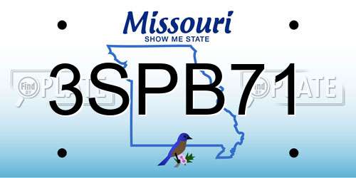 3SPB71 Missouri License Plate