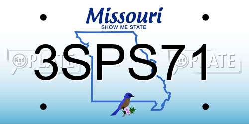 3SPS71 Missouri License Plate