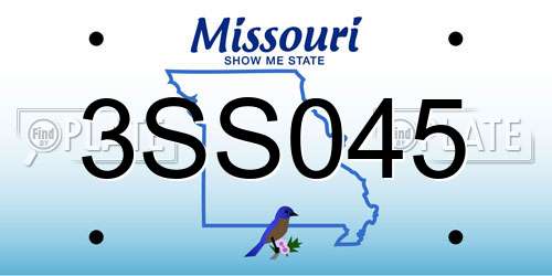 3SS045 Missouri License Plate