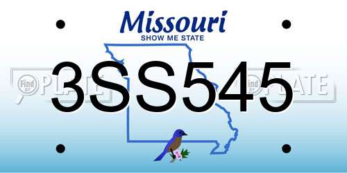3SS545 Missouri License Plate