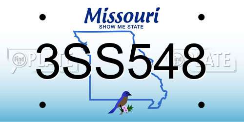 3SS548 Missouri License Plate