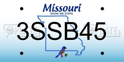 3SSB45 Missouri License Plate