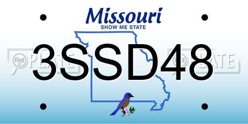 3SSD48 Missouri License Plate