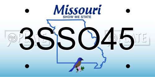 3SSO45 Missouri License Plate