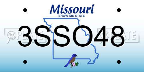 3SSO48 Missouri License Plate