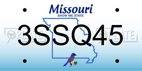 3SSQ45 Missouri License Plate