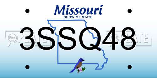 3SSQ48 Missouri License Plate