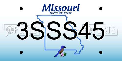 3SSS45 Missouri License Plate
