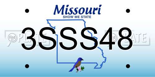 3SSS48 Missouri License Plate