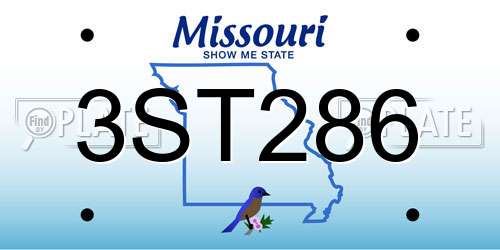 3ST286 Missouri License Plate