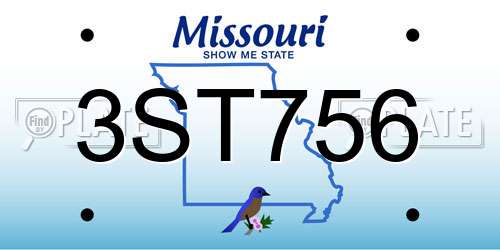 3ST756 Missouri License Plate