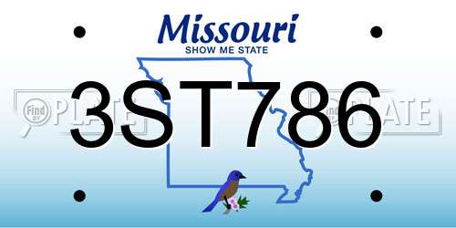 3ST786 Missouri License Plate