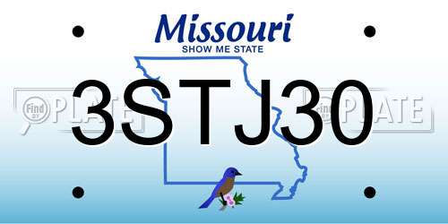 3STJ30 Missouri License Plate