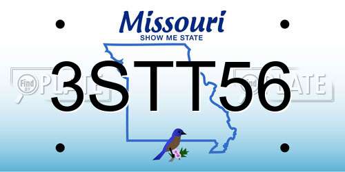 3STT56 Missouri License Plate