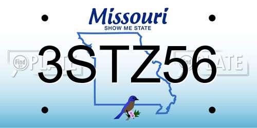 3STZ56 Missouri License Plate
