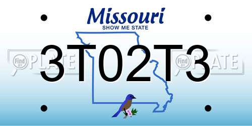 3T02T3 Missouri License Plate