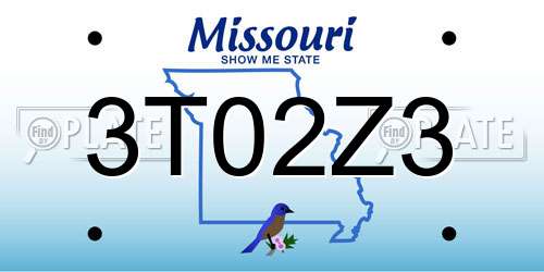 3T02Z3 Missouri License Plate