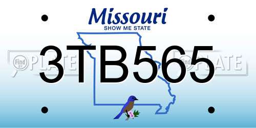 3TB565 Missouri License Plate