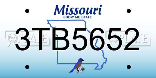 3TB5652 Missouri License Plate