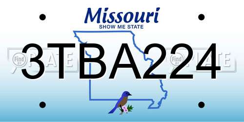 3TBA224 Missouri License Plate
