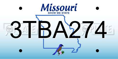 3TBA274 Missouri License Plate