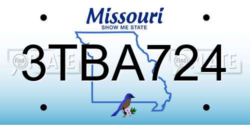 3TBA724 Missouri License Plate