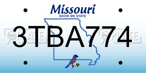 3TBA774 Missouri License Plate