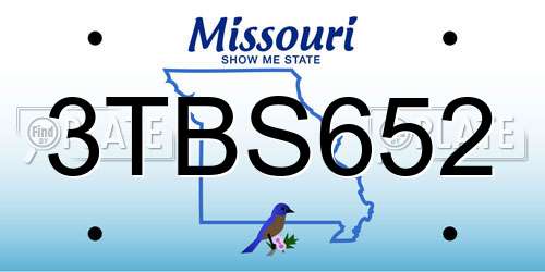 3TBS652 Missouri License Plate