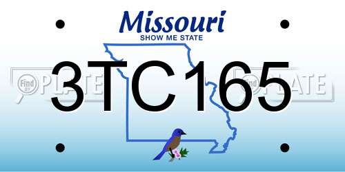 3TC165 Missouri License Plate