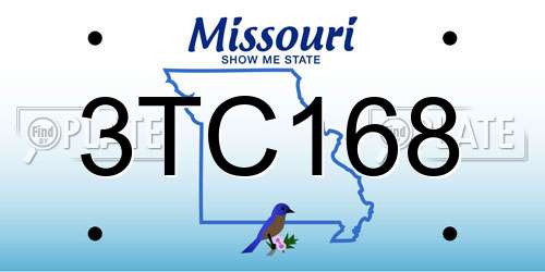 3TC168 Missouri License Plate