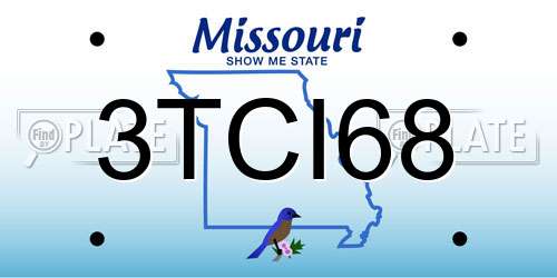 3TCI68 Missouri License Plate