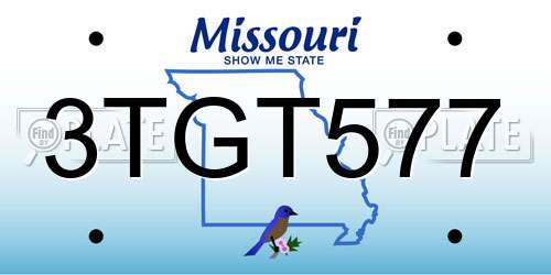 3TGT577 Missouri License Plate
