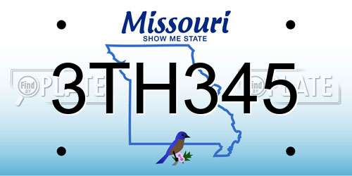3TH345 Missouri License Plate