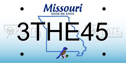 3THE45 Missouri License Plate
