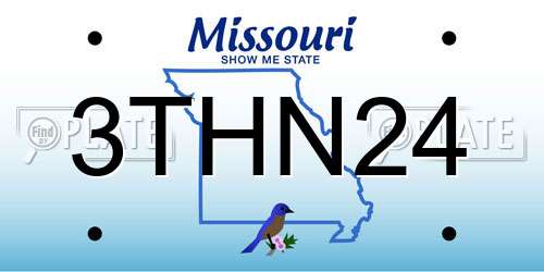 3THN24 Missouri License Plate