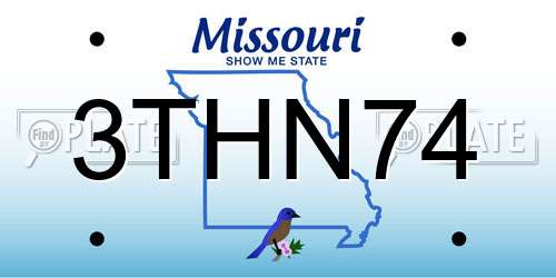 3THN74 Missouri License Plate
