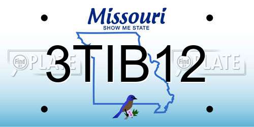 3TIB12 Missouri License Plate