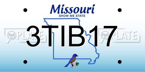 3TIB17 Missouri License Plate