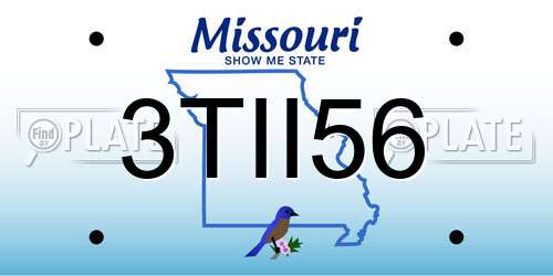 3TII56 Missouri License Plate