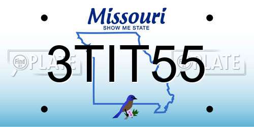 3TIT55 Missouri License Plate