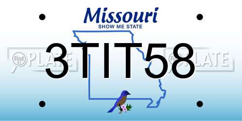 3TIT58 Missouri License Plate