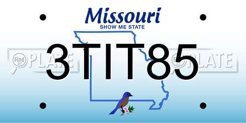 3TIT85 Missouri License Plate